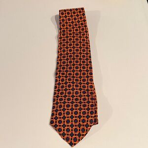 Brooks Vibrant Orange and Black Geometric Tie